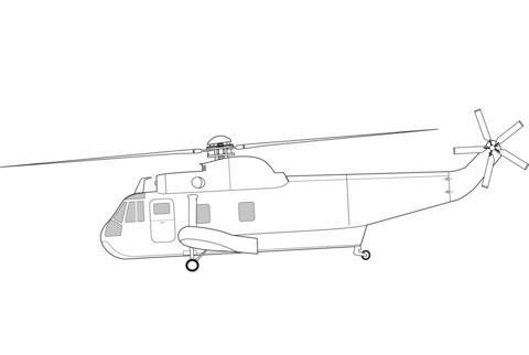 Sikorsky Sh 3 Sea King Helicopter Coloring Page